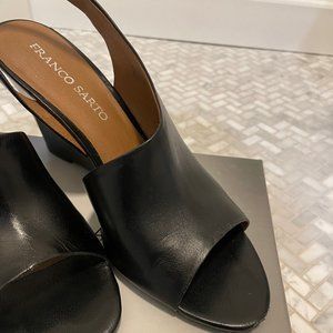 Franco Sarto Gulf Black Sandal Wedge 9.5